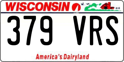 WI license plate 379VRS