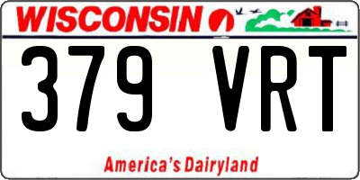 WI license plate 379VRT