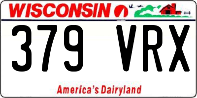 WI license plate 379VRX