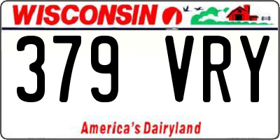 WI license plate 379VRY