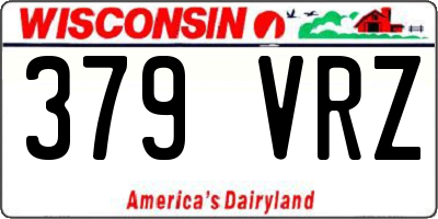 WI license plate 379VRZ