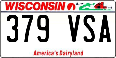 WI license plate 379VSA