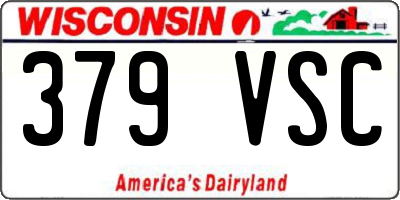WI license plate 379VSC