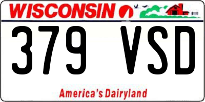 WI license plate 379VSD