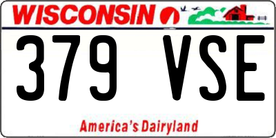 WI license plate 379VSE