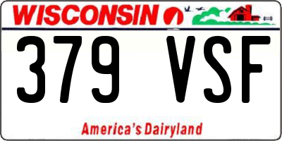 WI license plate 379VSF