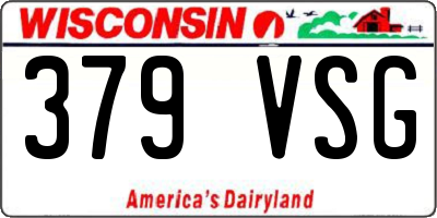 WI license plate 379VSG