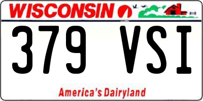WI license plate 379VSI