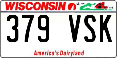 WI license plate 379VSK