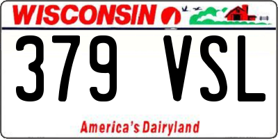 WI license plate 379VSL