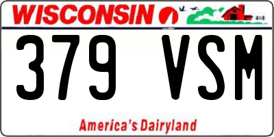 WI license plate 379VSM