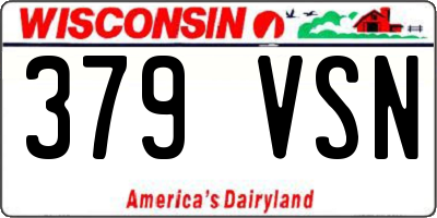 WI license plate 379VSN
