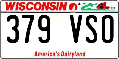 WI license plate 379VSO