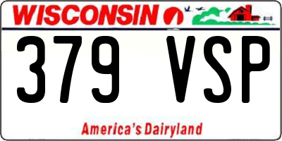 WI license plate 379VSP