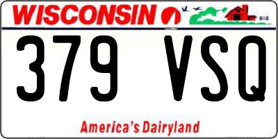 WI license plate 379VSQ