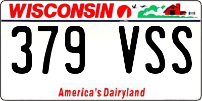 WI license plate 379VSS