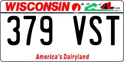 WI license plate 379VST
