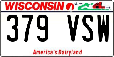 WI license plate 379VSW