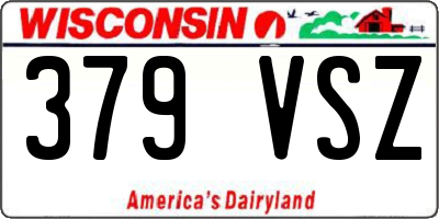 WI license plate 379VSZ