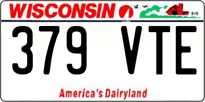 WI license plate 379VTE