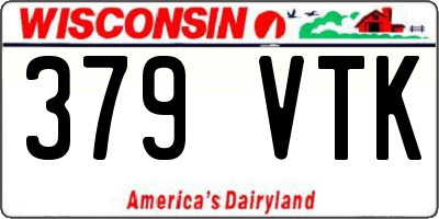 WI license plate 379VTK