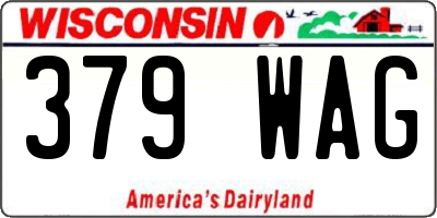 WI license plate 379WAG