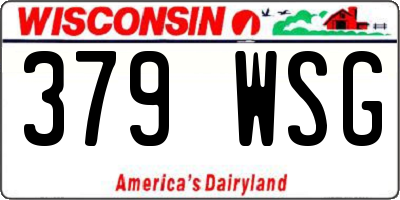 WI license plate 379WSG
