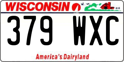 WI license plate 379WXC