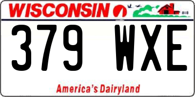 WI license plate 379WXE