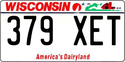 WI license plate 379XET