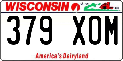 WI license plate 379XOM