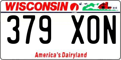 WI license plate 379XON