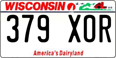 WI license plate 379XOR