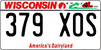WI license plate 379XOS