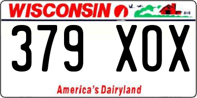 WI license plate 379XOX