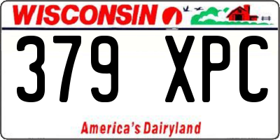 WI license plate 379XPC