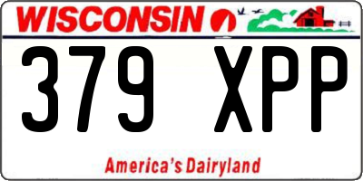 WI license plate 379XPP