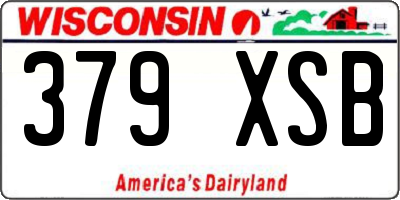 WI license plate 379XSB