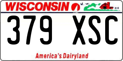 WI license plate 379XSC