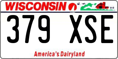 WI license plate 379XSE
