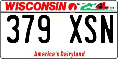 WI license plate 379XSN