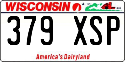 WI license plate 379XSP