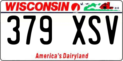 WI license plate 379XSV