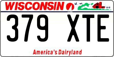 WI license plate 379XTE