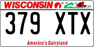 WI license plate 379XTX