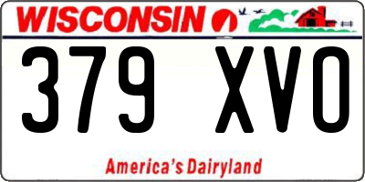 WI license plate 379XVO