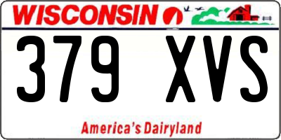 WI license plate 379XVS