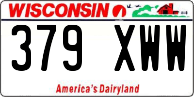 WI license plate 379XWW
