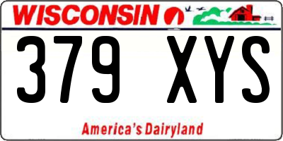 WI license plate 379XYS