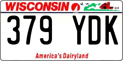 WI license plate 379YDK